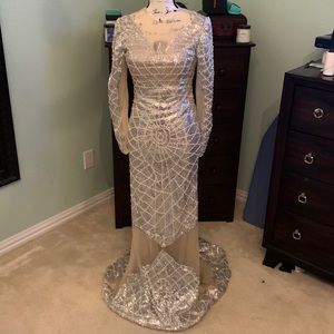 Silver Sequence Mess Gown